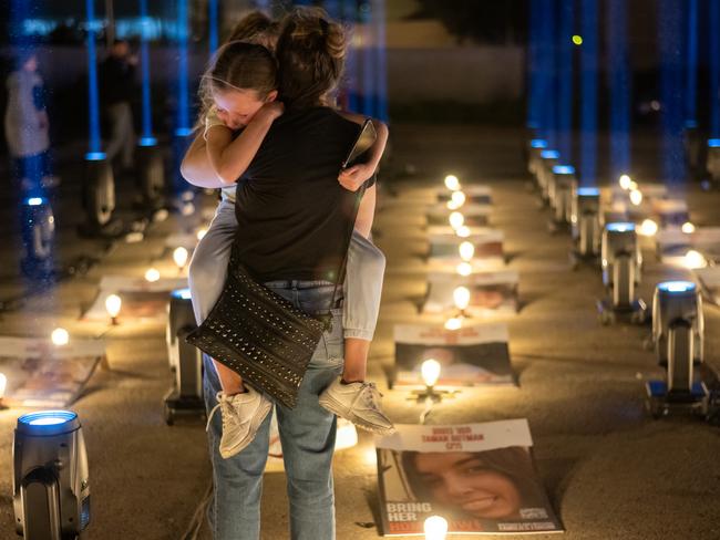 Families and friends of hostages in Jerusalem. Picture: Alexi J. Rosenfeld/Getty Images