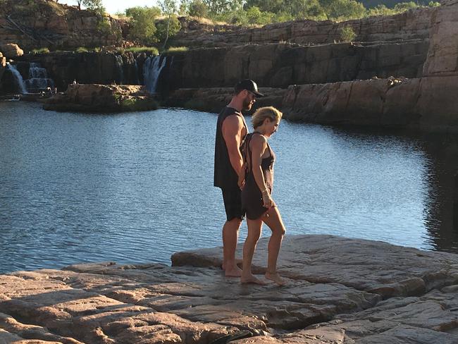 Chris Hemsworth and wife Elsa enjoying their time in the Kimberleys, WA. Picture: Chris Hemsworth/ Tourism Australia