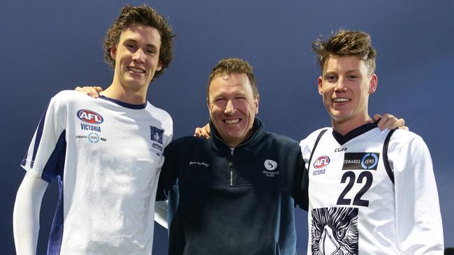 Henry Walsh, left, is a completely different prospect to brother and young Carlton star Sam. Picture: Peter Ristevski