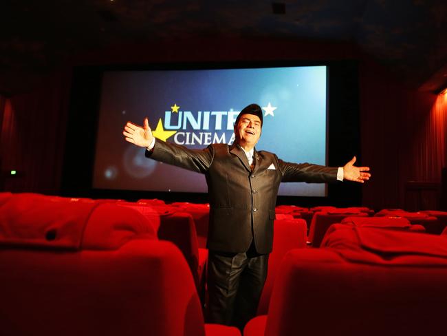 Cinema owner Roy Mustaca at his cinema in Warriewood. Picture: Braden Fastier