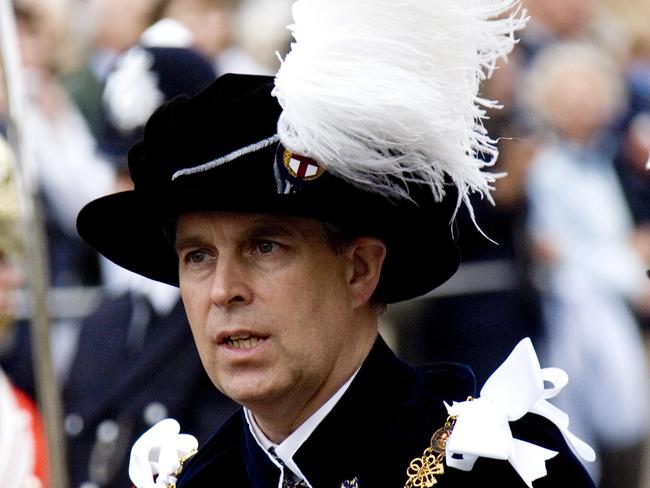 Britain's Prince Andrew (L) and his brother, Charles Prince of Wales (R), attend 18 June 2007 the Procession and the Service of thanksgiving for the Most Noble Order of the Garter at St George's Chapel in Windsor Castle. Thousands of tourists and royal well-wishers gathered today to watch the Queen re-enact an ancient tradition. Her Majesty was accompanied by the Royal Knights and Ladies of the Order of the Garter as they attended the annual service at St George's Chapel in Windsor Castle, dressed in their full robes and regalia.AFP PHOTO / MICHAEL DUNLEA / POOL