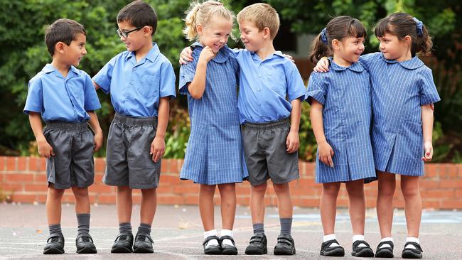 The three sets of twins started kindergarten at Lake Munmorah Public School today. Picture: Troy Snook