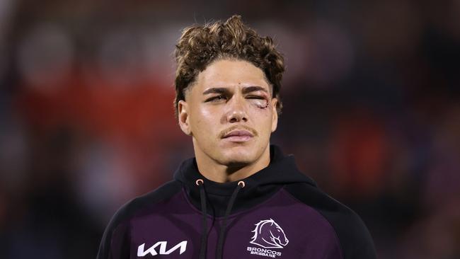 Reece Walsh of the Broncos looks on during the round three NRL match between Penrith Panthers and Brisbane Broncos. (Photo by Jason McCawley/Getty Images)