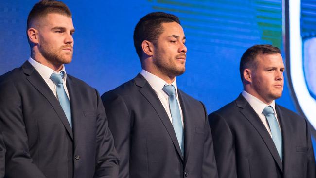 Jarryd Hayne (centre) is back on the State of Origin stage.