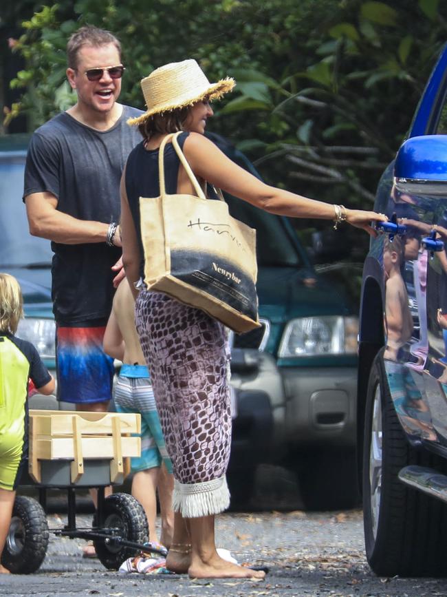 It’s believed the Damon family are set to relocate to Byron Bay. Picture: MEDIA MODE/BACKGRID