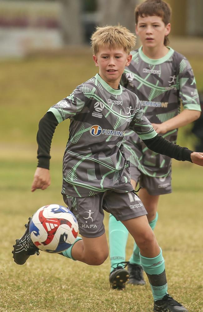 U/12 Football NT (Green Socks) V the FB 9 Academy in the Premier Invitational Football Carnival at Nerang. Picture: Glenn Campbell