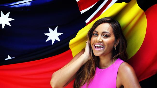 Jessica Mauboy has belted out the national anthem on a fair few occasions, including this morning on top of the Sydney Harbour Bridge. Image: Craig Greenhill