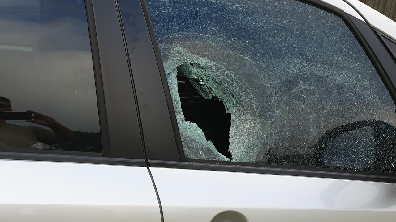 Mr Archibald snapped this photo of the damage to his daughter’s car.