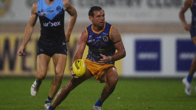 Steven Motlop plays for the Wanderers in round 1 of the NTFL 22/23 season. Picture: (A)manda Parkinson