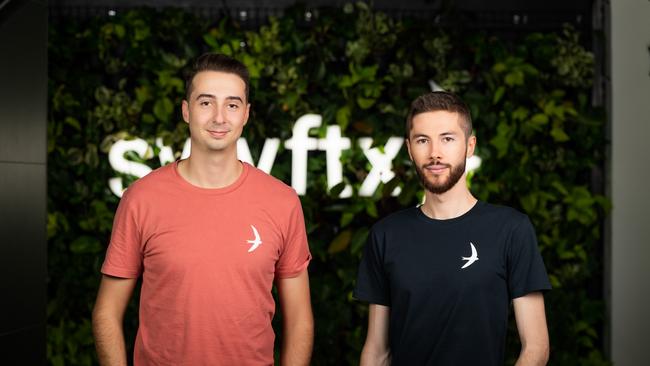 Alex Harper and Angus Goldman founded cryptocurrency player Swyftx in 2018. Source: Supplied.