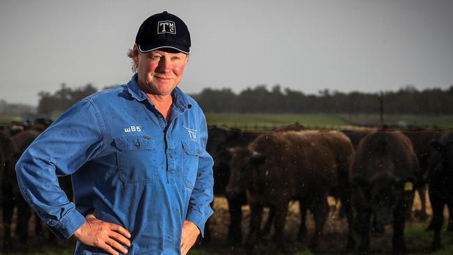 29/08/2019Geoff Pearson and son Cooper (15) with his beef at his farm in Myalup, WAPic Colin Murty The Australian