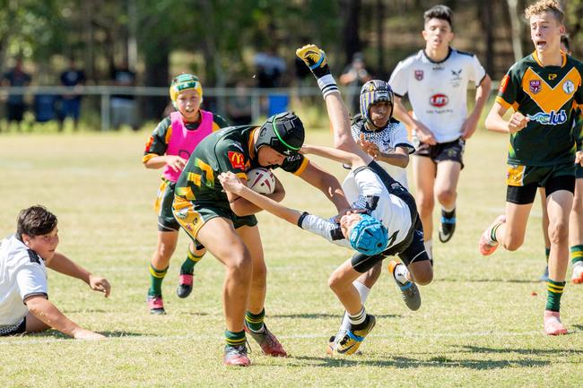 Dirhys Sefo as a middle forward in under-12 competition - he is now a Meninga Cup powerhouse.