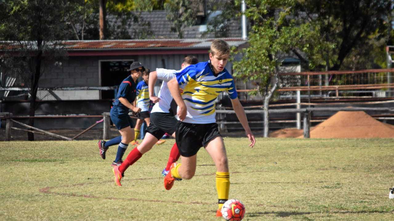 SATURDAY SOCCER: Brodie Peters in the U14-16 clash. Picture: Jessica Bahr