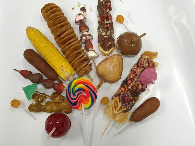 There is food on a stick virtually at every turn at the show. Picture: Jenifer Jagielski