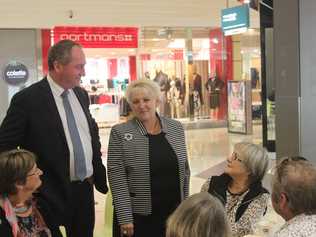 Deputy Prime Minister Barnaby Joyce and Capricornia MP Michelle Landry meet with locals at Stockland Rockhampton. Photo Michelle Gately / Morning Bulletin. Picture: Michelle Gately