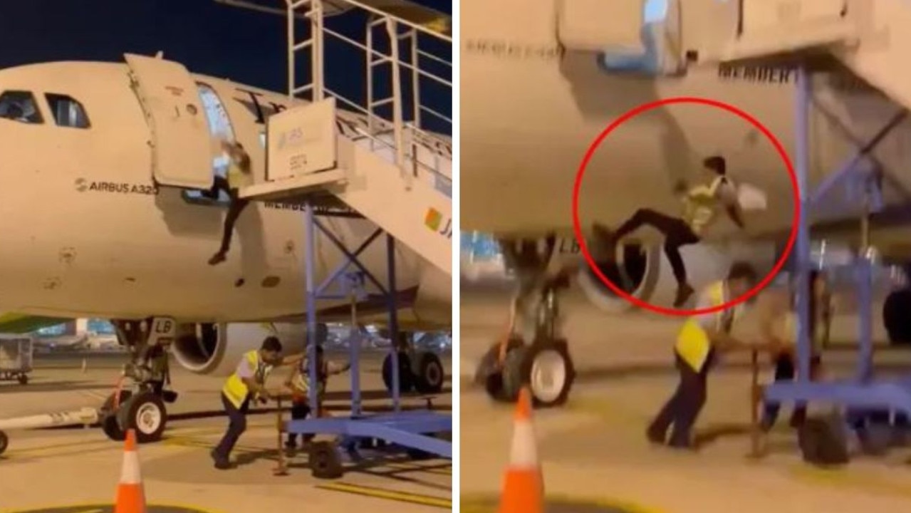 Airline worker plummets out of plane