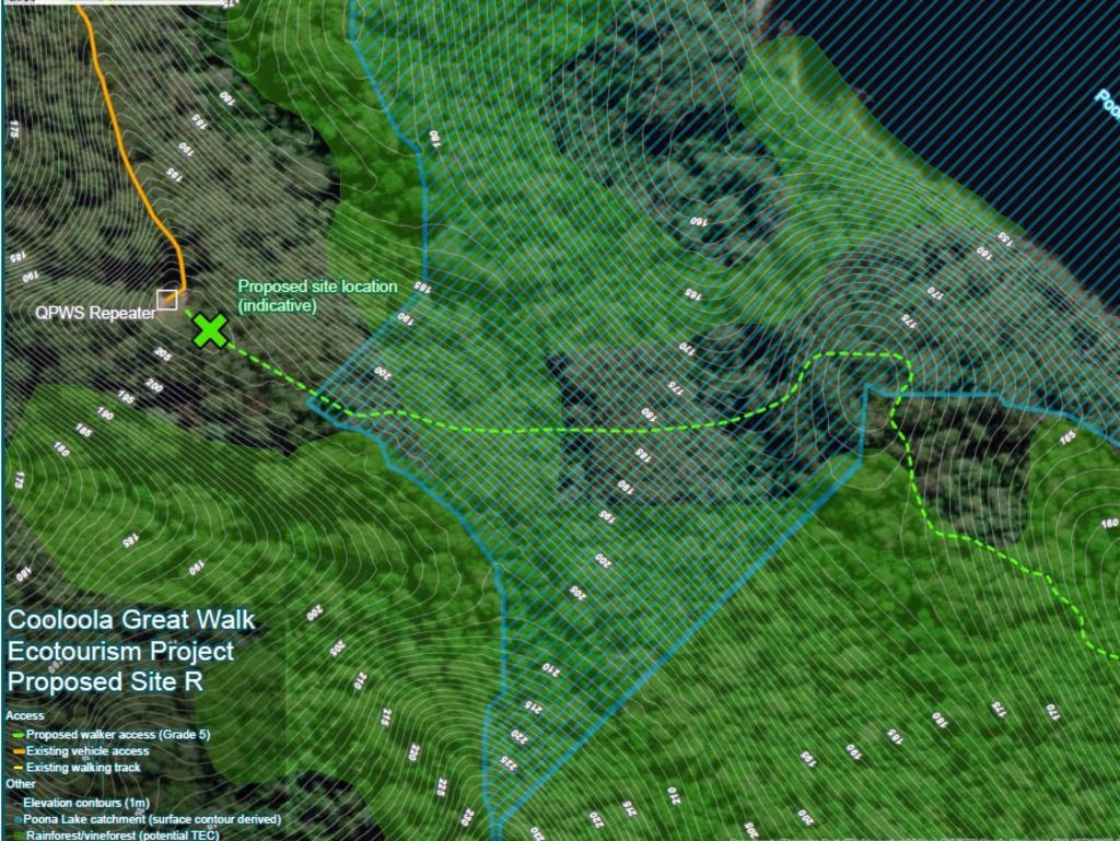 Proposed Site R changes for the Cooloola Great Walk eco-tourism project