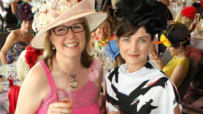 Caroline Williams and Angela Dunn at the Women in Racing lunch at the Sheraton Mirage.