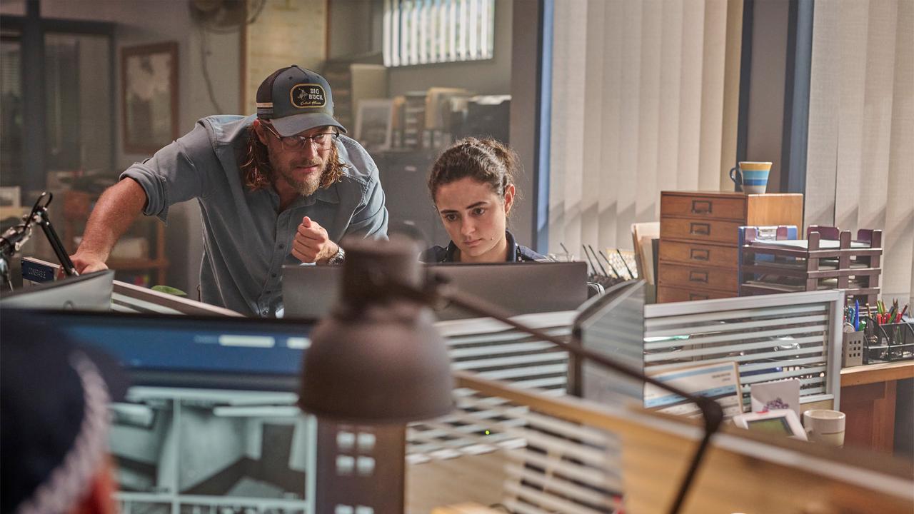 Travis Fimmel and Megan Smart in a scene from Black Snow