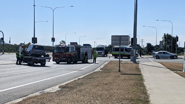 Emergency services respond to a crash at Wulguru. Photo: Matt Taylor