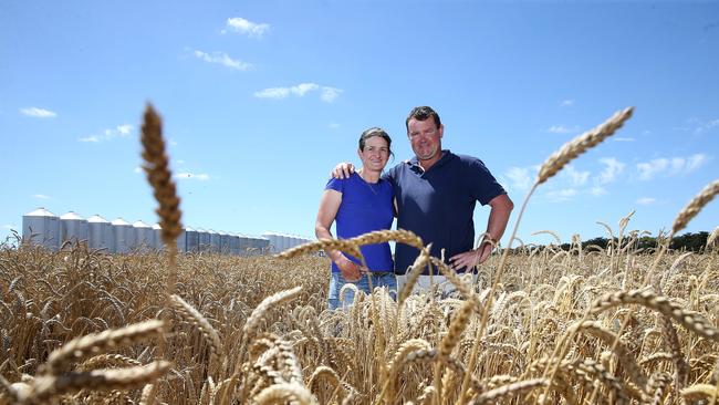 The Weekly Times Coles Farmer of the Year 2017 winner Matthew and Rachel Hinkley, Kirkcaldy, Derrinallum, Victoria. Picture: Yuri Kouzmin