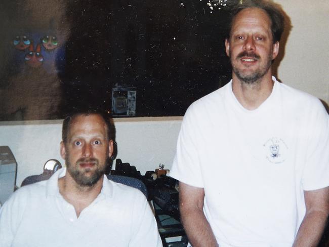 This undated photo provided by Eric Paddock shows him at left with his brother, Las Vegas gunman Stephen Paddock at right. Picture: Courtesy of Eric Paddock via AP.