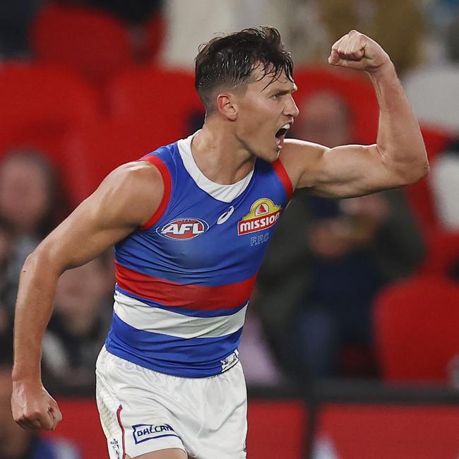 Anthony Scott kicked three goals against Carlton. Picture: Michael Klein