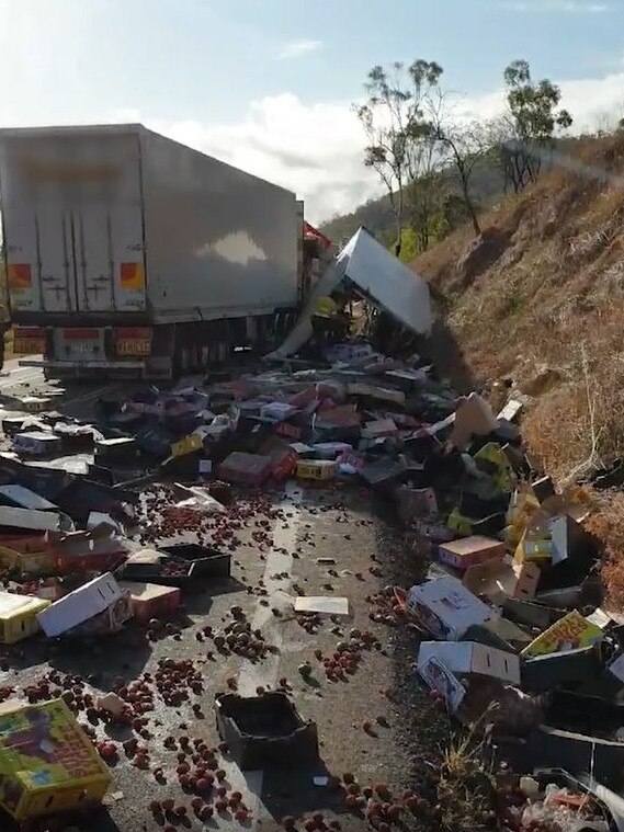 Fatal truck crash on the Bruce Highway at Stuart, November 24, 2020.