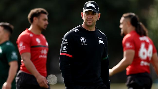 With their finals hopes far from certain, Rabbitohs coach Jason Demetriou has turned to a ‘thought leader’ Picture: Getty Images.