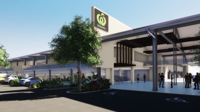 An artist's impression of a soon-to-be-built shopping centre with a Woolworths in Redland Bay. Picture: Supplied