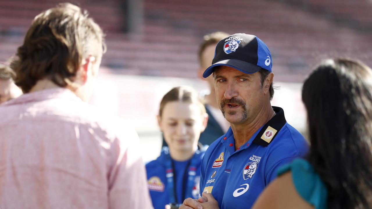 Luke Beveridge says he’s ‘comfortable with the media’ despite perceived tensions. Picture: Darrian Traynor/Getty Images