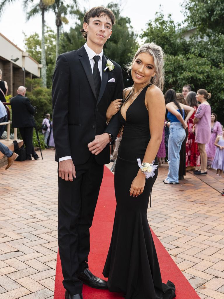 Ella Richardson and Darcy Neal at Fairholme College formal, Wednesday, March 29, 2023. Picture: Kevin Farmer