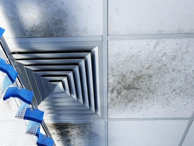 Ceilings in the 9BN ward in the Royal Brisbane and Women Hospital’s Ned Hanlon Building have been described as “filthy and disgusting” by a patient visitor who sent damning photographs to The Courier-Mail. Picture Supplied