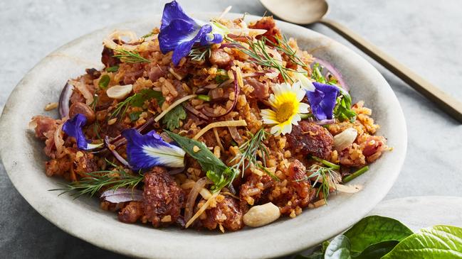 Sour pork rice salad, Naam KhaoTodt, is on the menu at Chat Thai Chatswood. Photos: supplied