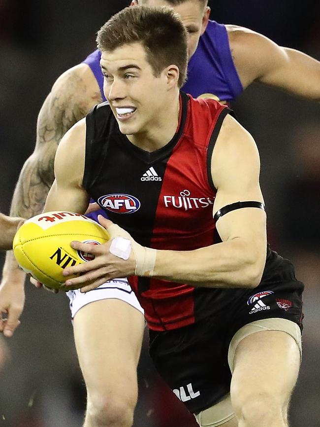 Zach Merrett in action against Western Bulldogs.