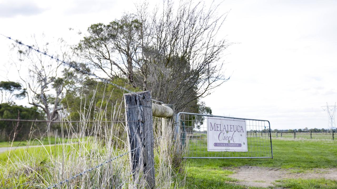 Gate of the Templeton's farm at Nar Nar Goon South. Photo: DANNIKA BONSER