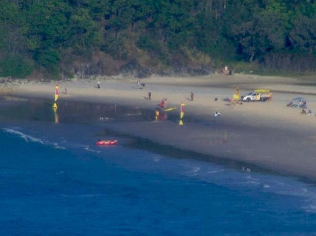A man who was pulled unconscious from the water after being swept out to sea has been revived on a Queensland beach. The man was swimming outside the flags at North Stradbroke Island’s Frenchman’s Beach on Sunday afternoon when he could not swim back to shore. Picture: 7News