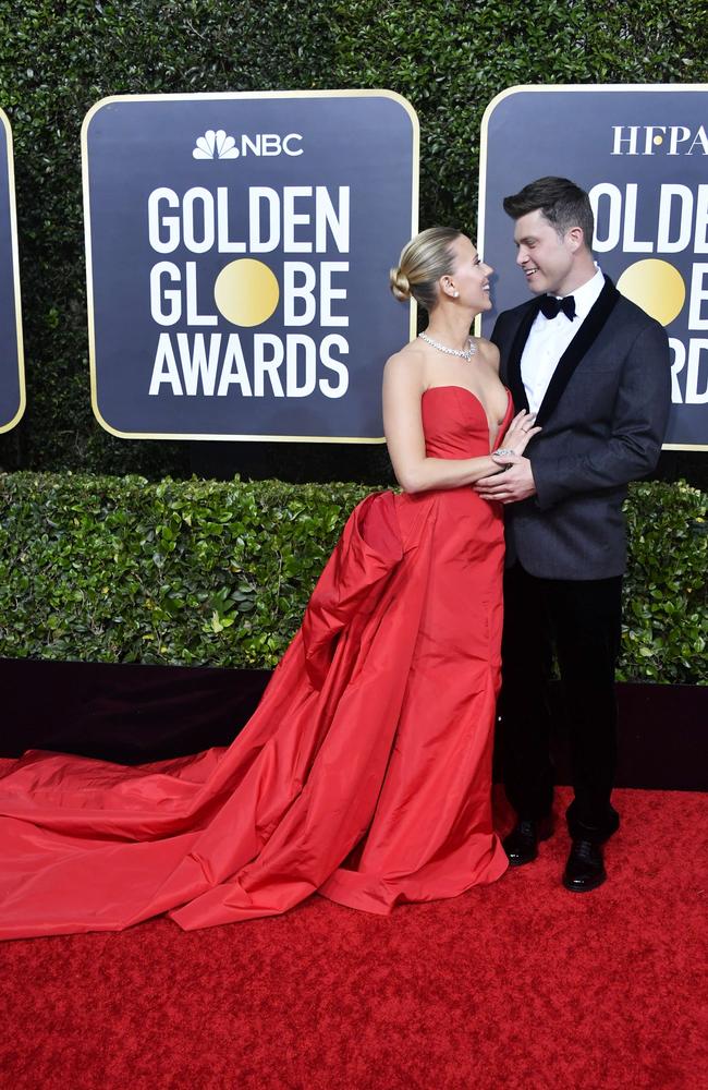 Scarlett Johansson and Colin Jost. Picture: Frazer Harrison/Getty Images/AFP