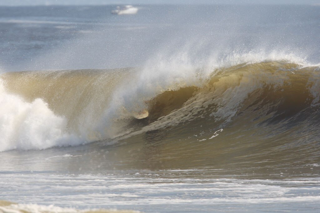 The moves were bigger and the tubes getting longer as the swell from an ex-cyclone sends massive waves onto the Sunshine Coast point breaks. Picture: Nicholas Falconer