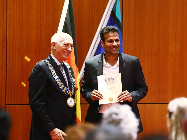 Hundreds of people from countries across the world attended the Australia Day citizenship ceremony at the Cairns Regional Council offices. Picture: Brendan Radke