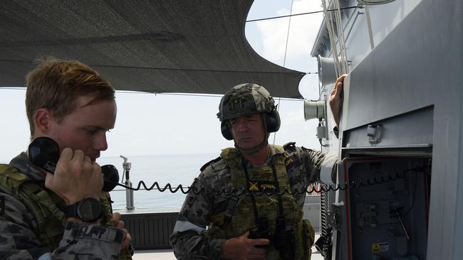 Operation Kakadu onboard the HMAS Perth. Picture: (A)manda Parkinson