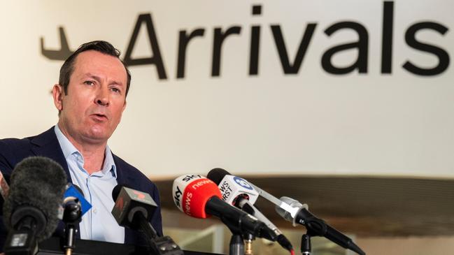 Premier of the Wild West, Mark McGowan says he will not open to the eastern states before Christmas. Picture: Tony McDonough