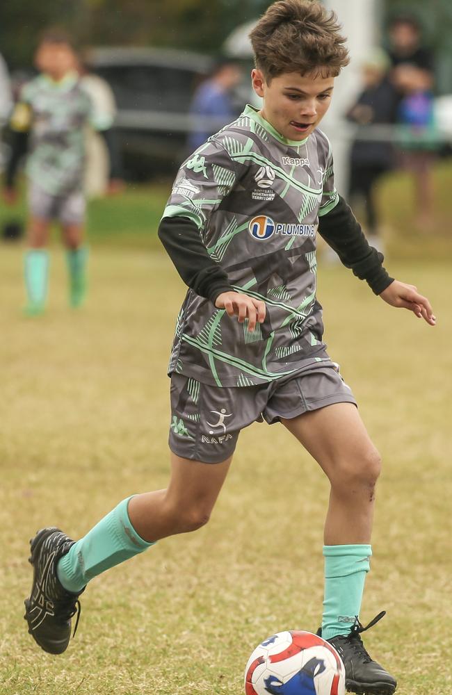 U/12 Football NT (Green Socks) V the FB 9 Academy in the Premier Invitational Football Carnival at Nerang. Picture: Glenn Campbell