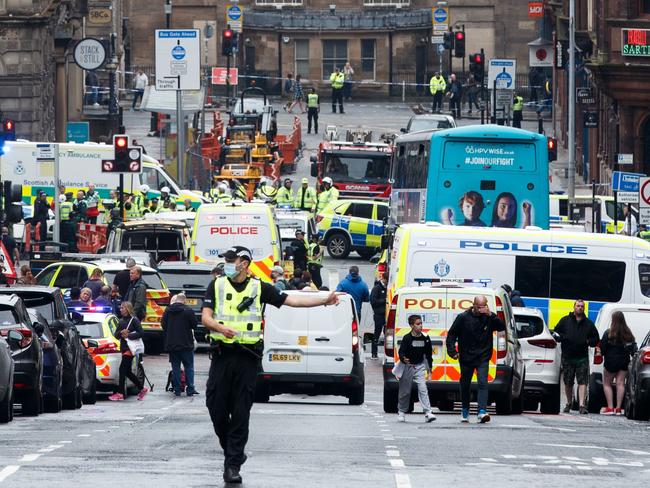 Police attend the scene. Picture: AFP