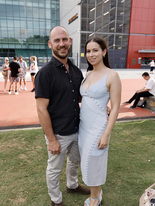 Jacob McFarlane and Amy McFarlane at the Ed Sheeran concert at Suncorp Stadium. Picture: Josh Woning