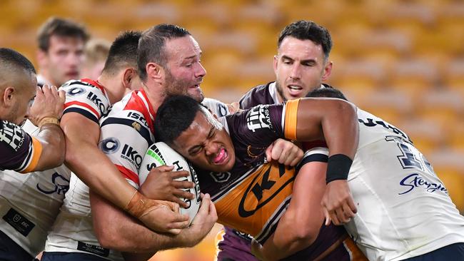 Brisbane were smashed 59-0 by the Roosters. AAP Image/Darren England.