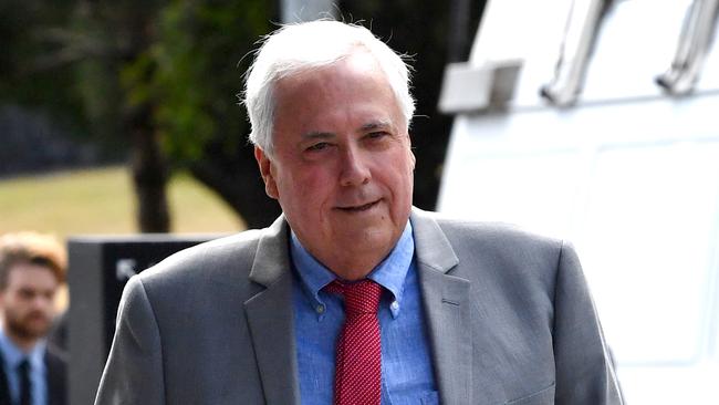 Clive Palmer at the Brisbane Supreme Court yesterday. Picture: AAP