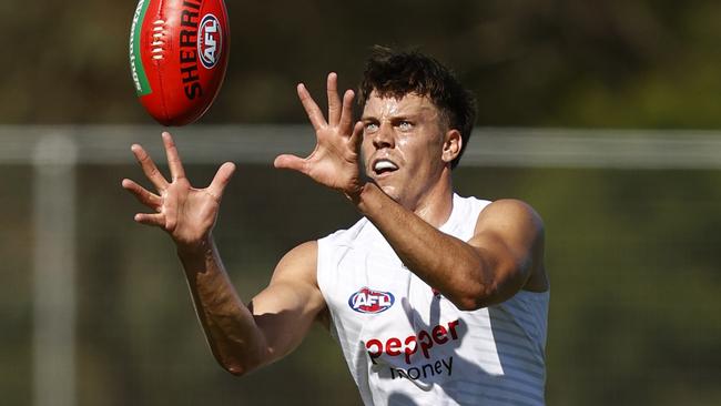 Jack Hayes made a huge impression in his first AFL game. Picture: Darrian Traynor/Getty Images