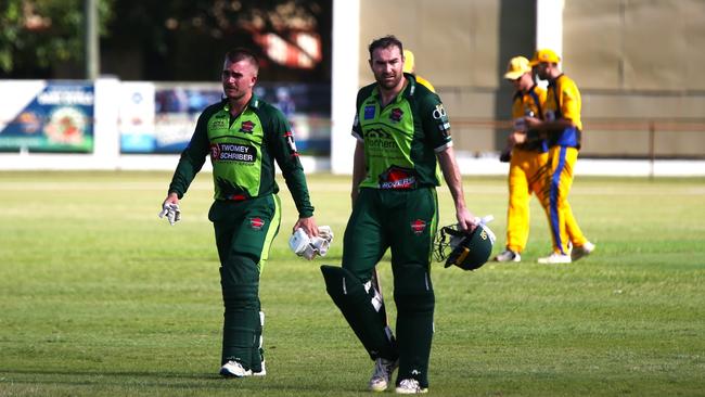 Marcus Berryman and Andrew Phelps batting for Rovers. Cricket Far North 2024. Credit: Gyan-Reece Rocha