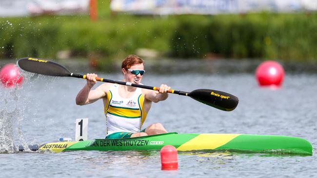 Gold Coast based paddler Jean van der Westhuyzen in action. Pic: Paddle Australia